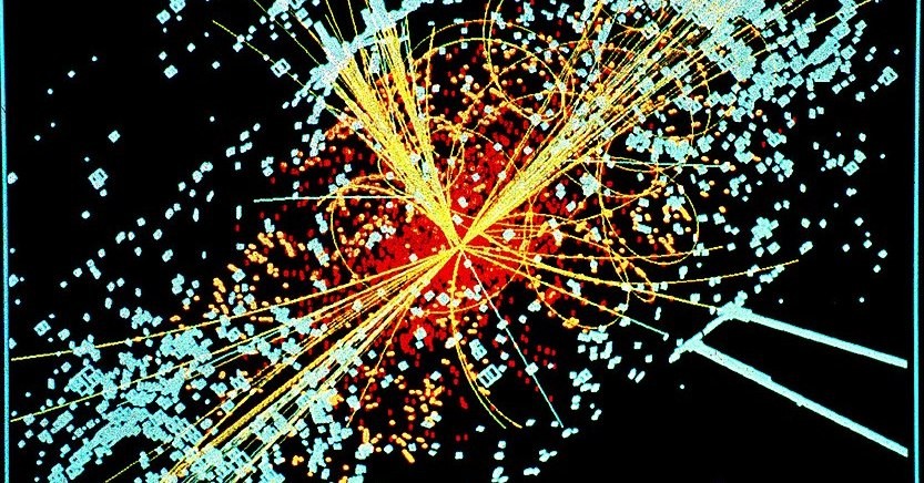Simulation image of Higgs boson generation