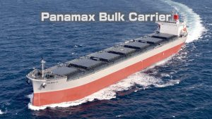 Das Bild zeigt einen 1.250-Tonnen-Seefrachter der Panamax-Standardklasse