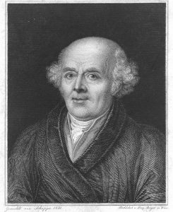 Porträt von Samuel Hahnemann, Stich nach einem Gemälde von 1830