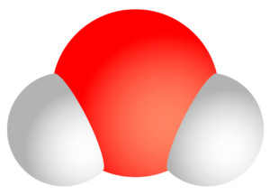 Figure 1 shows a symbolic image (so-called "capsule model") of a water molecule consisting of two hydrogen and one oxygen atom.