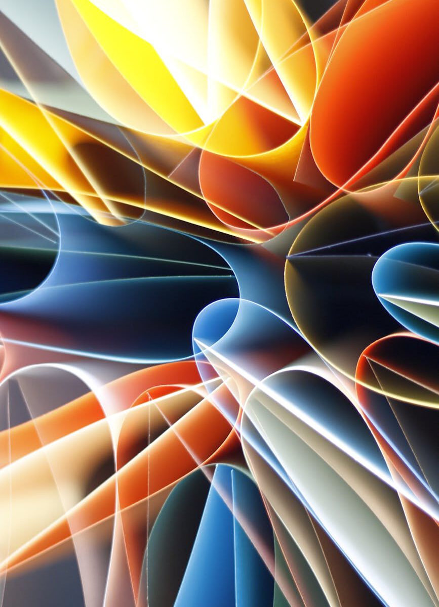 vibrant abstract light art with geometric patterns